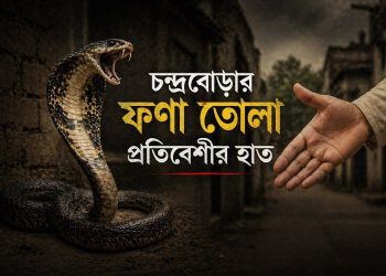 চন্দ্রবোড়ার ফণা তোলা প্রতিবেশীর হাত