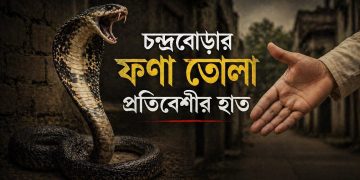চন্দ্রবোড়ার ফণা তোলা প্রতিবেশীর হাত